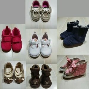 EUC Lot 7 pair Infant Shoes sz 2‎